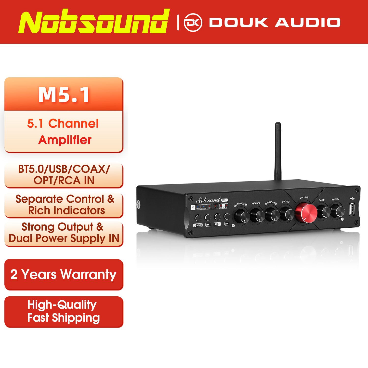 Home Cinema Samsung 5.1 - Nobsound M5.1 Ricevitore Bluetooth digitale Amplificatore