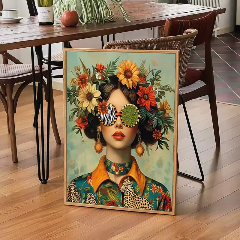 Home Cinema Wall Art - Poster Fantastico con Fiori Colorati per