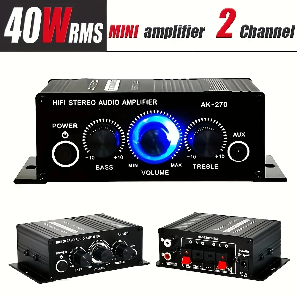 Home Cinema Compact - AK-270 Amplificatore di Potenza Compatto 12V/24V