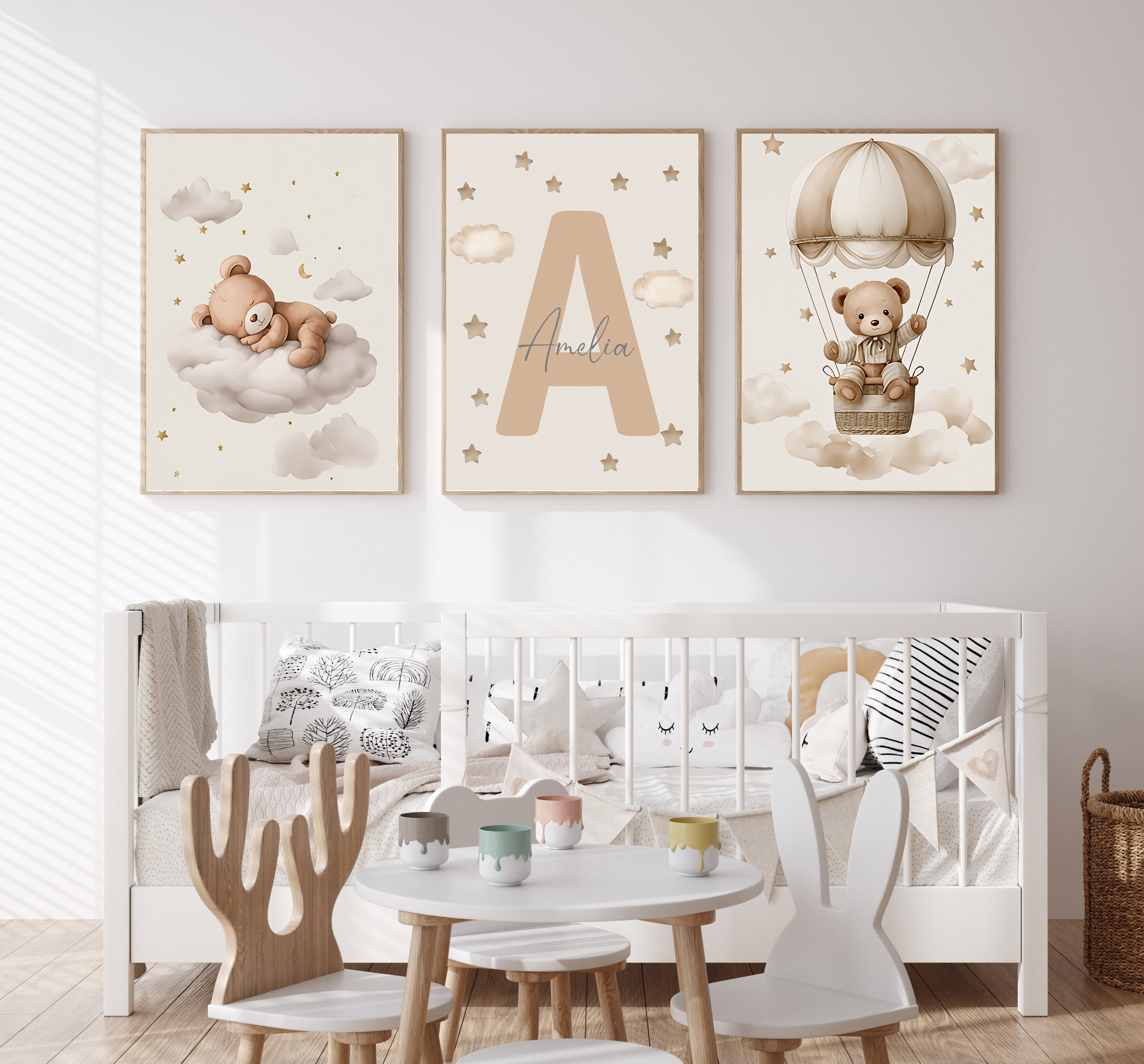 Home Cinema Wall Art - 3 pz/set Bohemian Teddy Bear Animale