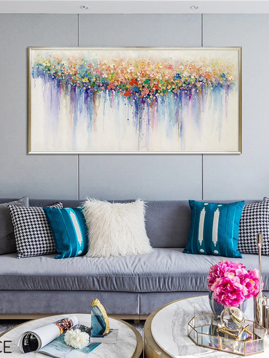 Dipinto di Fiori Colorati su T - Home Cinema Wall Art recensione e prezzo